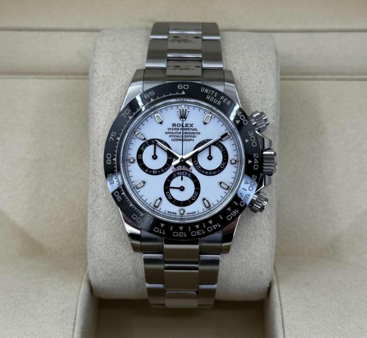 Rolex Daytona Cosmograph Daytona 40mm Black Ceramic Bezel Stainless Steel White Dial 116500ln