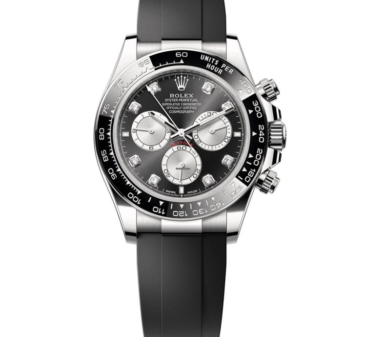 Rolex Daytona Cosmograph Daytona 40mm Diamond Dial White Gold Oysterflex Watch 126519