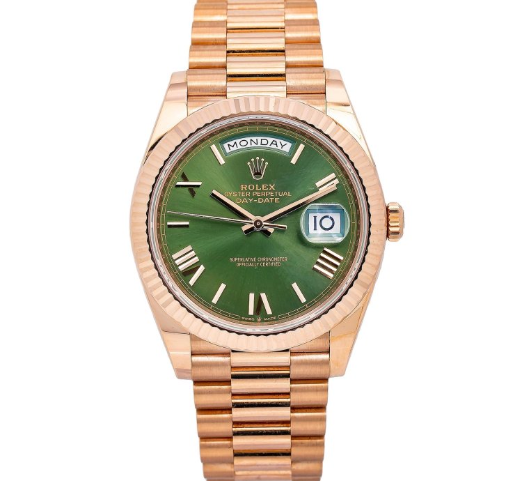 Rolex Day-date 40 40mm Green Dial Rose Gold
