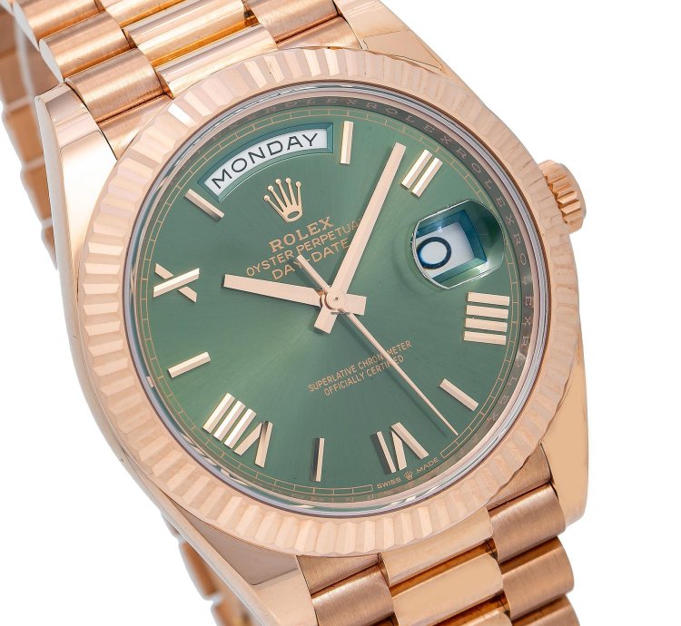 Rolex Day-date 40 40mm Green Dial Rose Gold