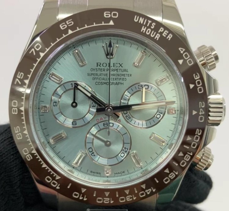 Rolex Daytona Cosmograph Daytona 40mm Platinum - Ice Blue Diamond Dial - Oyster Bracelet 116506