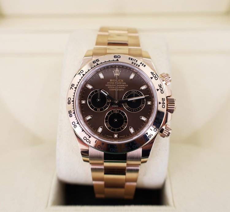 Rolex Daytona Cosmograph Daytona 40mm Rose Gold Chocolate Index Dial 116505