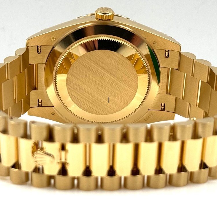 Rolex Day-date 40 40mm Green Roman Dial Diamond Bezel Yellow Gold Bracelet 228348rbr Unworn 2024
