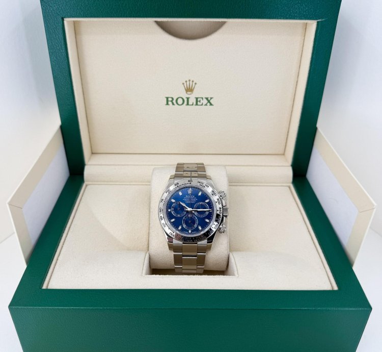 Rolex Daytona Cosmograph Daytona 40mm White Gold Blue Index Dial 116509