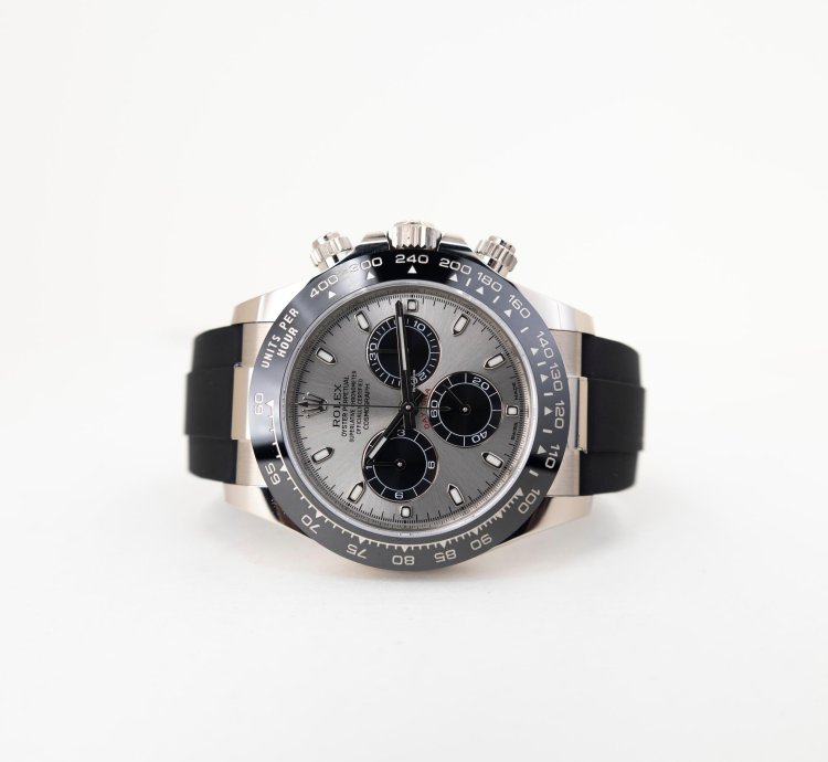Rolex Daytona Cosmograph Daytona 40mm White Gold Grey Index Dial Oysterflex Band 116519ln