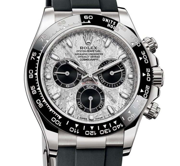 Rolex Daytona Cosmograph Daytona 40mm White Gold Meteorite Dial Oysterflex Band 116519ln