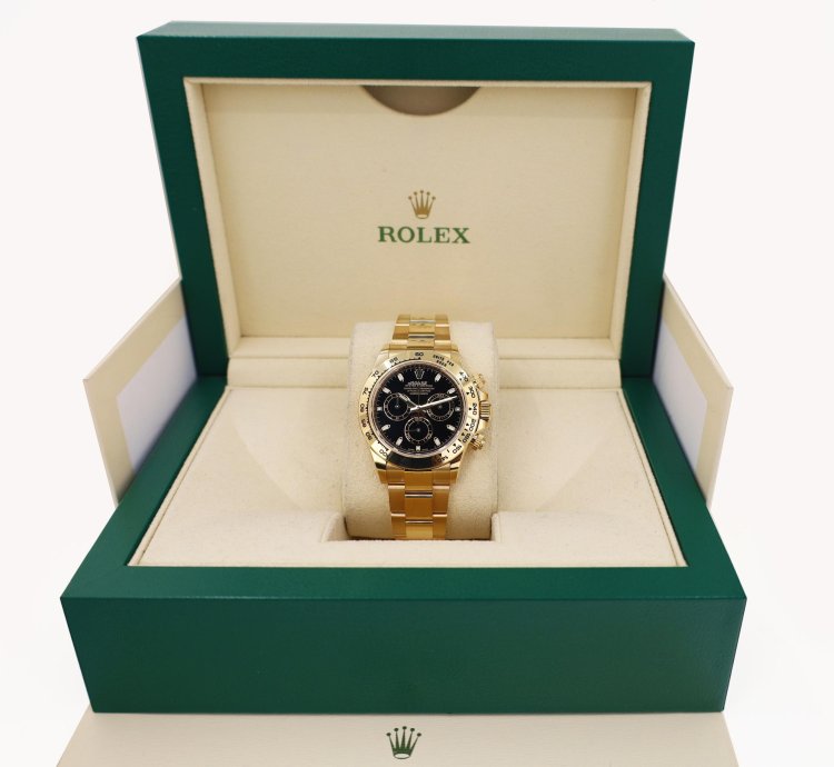 Rolex Daytona Cosmograph Daytona 40mm Yellow Gold Black Index Dial 116508