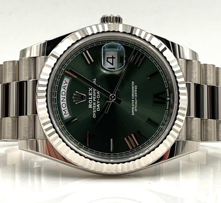 Rolex Day-date 40 40mm Olive Green Roman Dial White Gold 228239 Unworn 2024
