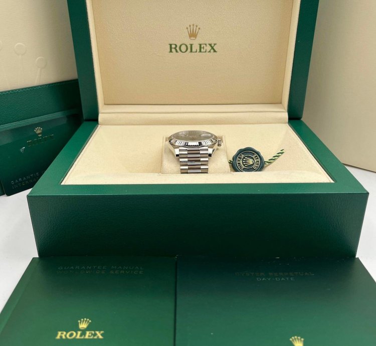 Rolex Day-date 40 40mm Olive Green Roman Dial White Gold 228239 Unworn 2024
