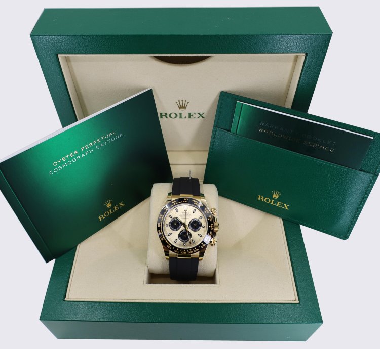 Rolex Daytona Cosmograph Daytona 40mm Yellow Gold Champagne Index Dial Oysterflex Band 116518ln