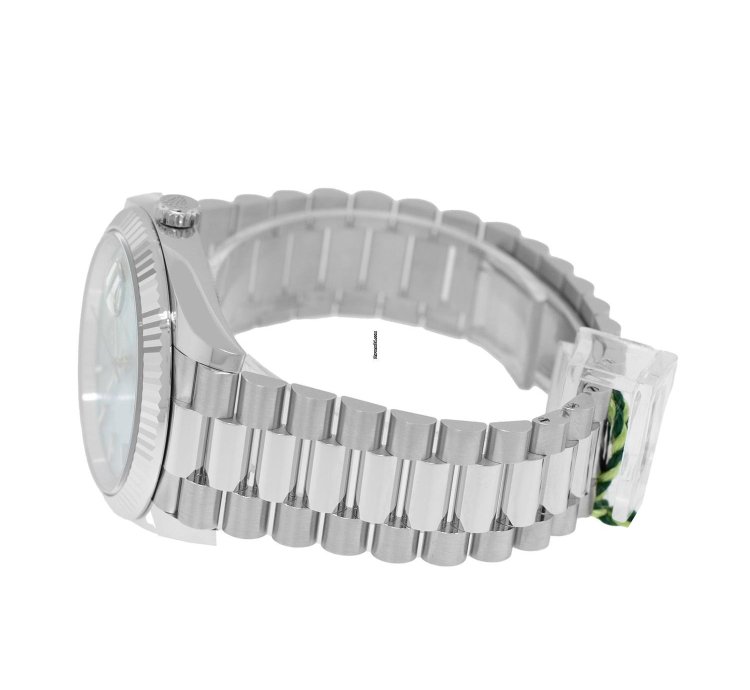 Rolex Day-date 40 40mm Platinum Ice Blue Index Dial Fluted Bezel 228236