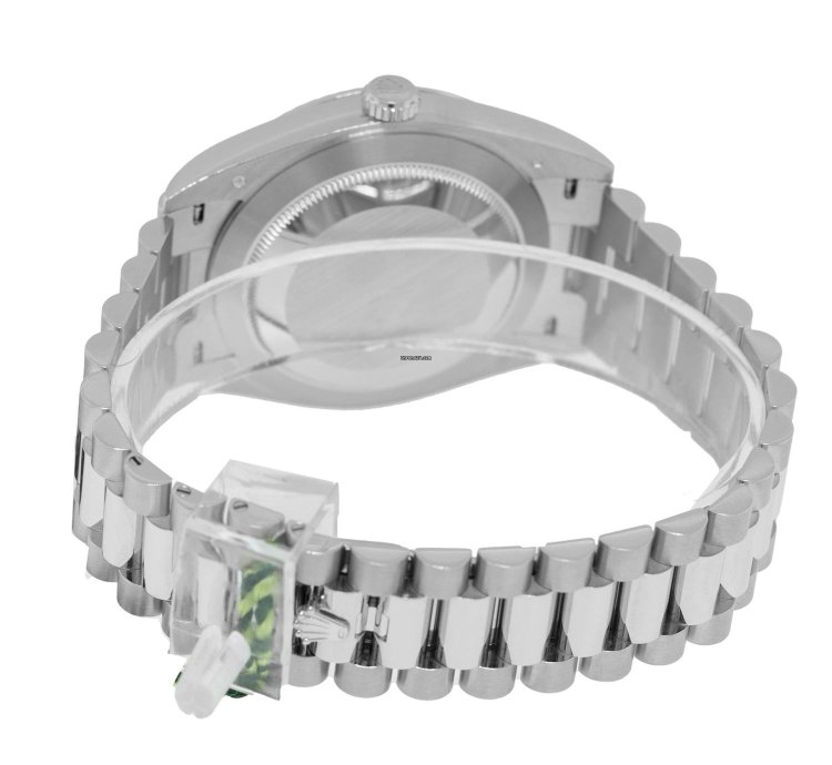 Rolex Day-date 40 40mm Platinum Ice Blue Index Dial Fluted Bezel 228236