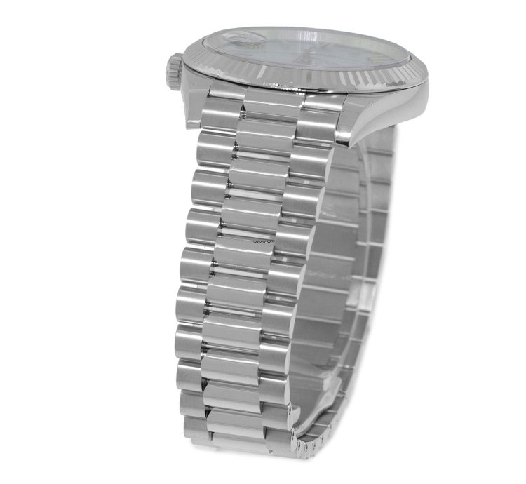 Rolex Day-date 40 40mm Platinum Ice Blue Roman Dial Fluted Bezel 228236