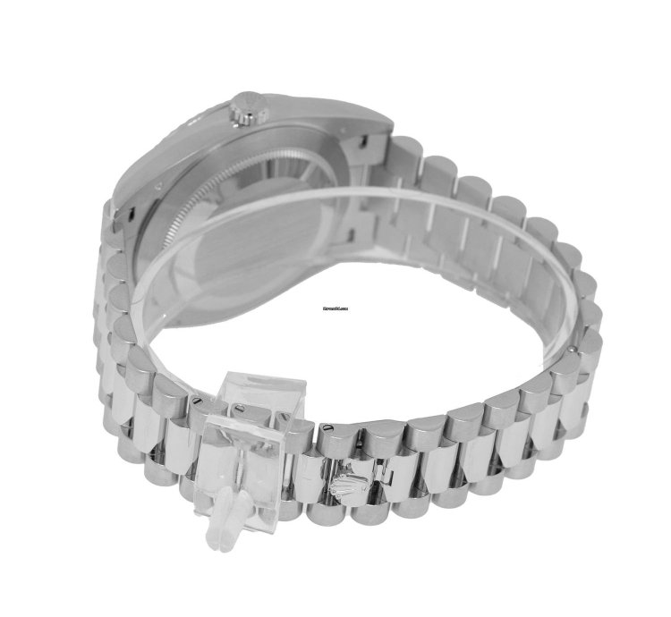Rolex Day-date 40 40mm Platinum Ice Blue Roman Dial Fluted Bezel 228236