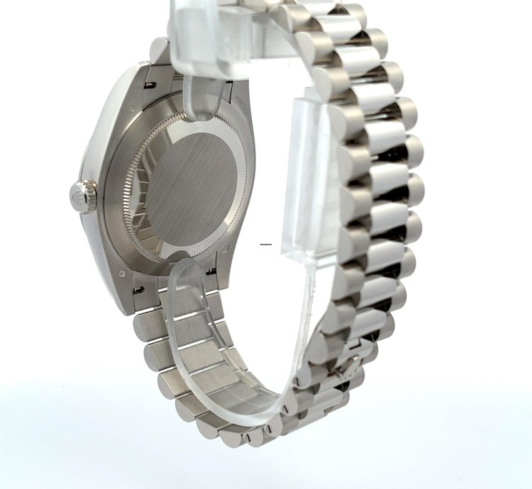 Rolex Day-date 40 40mm Platinum President Black Baguette Diamond Dial