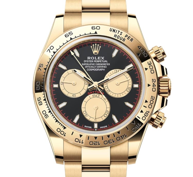 Rolex Daytona Cosmograph Daytona Black Champagne Dial Unworn Full Set Yellow Gold Paul Newman