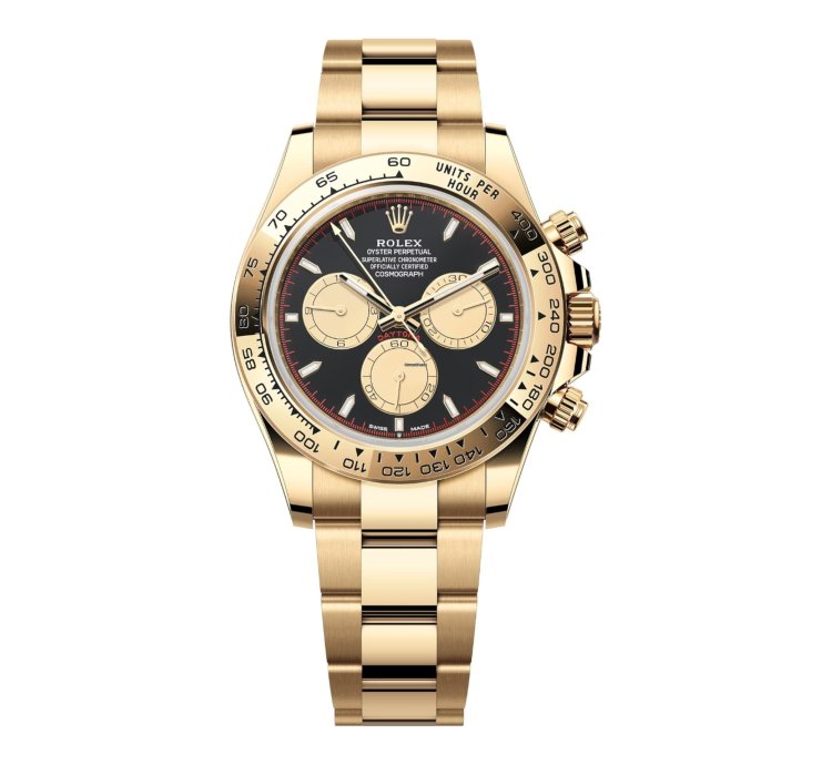 Rolex Daytona Cosmograph Daytona Black Champagne Dial Unworn Full Set Yellow Gold Paul Newman