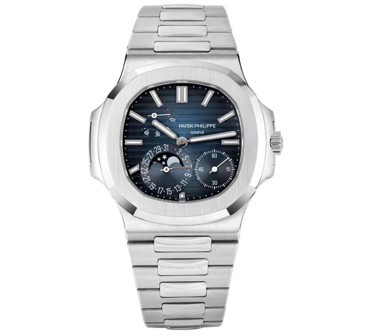 Patek Philippe Nautilus 5712 1a-001 Moonphase Steel Blue-black Index Dial 40 Mm
