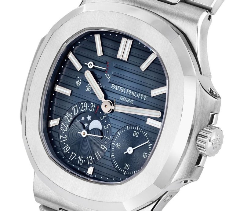 Patek Philippe Nautilus 5712 1a-001 Moonphase Steel Blue-black Index Dial 40 Mm