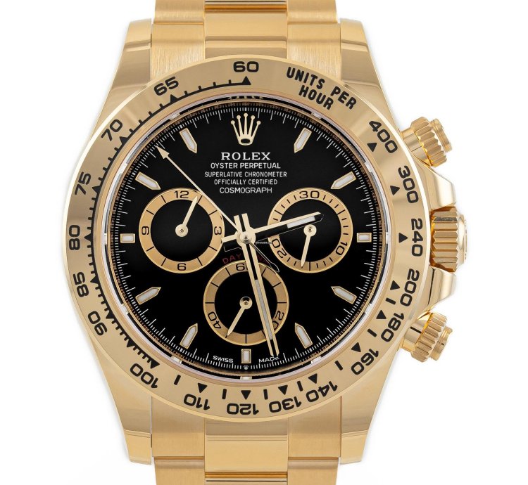 Rolex Daytona Cosmograph Daytona Black Dial 18k Gold Ref 126508 Full Set 2023