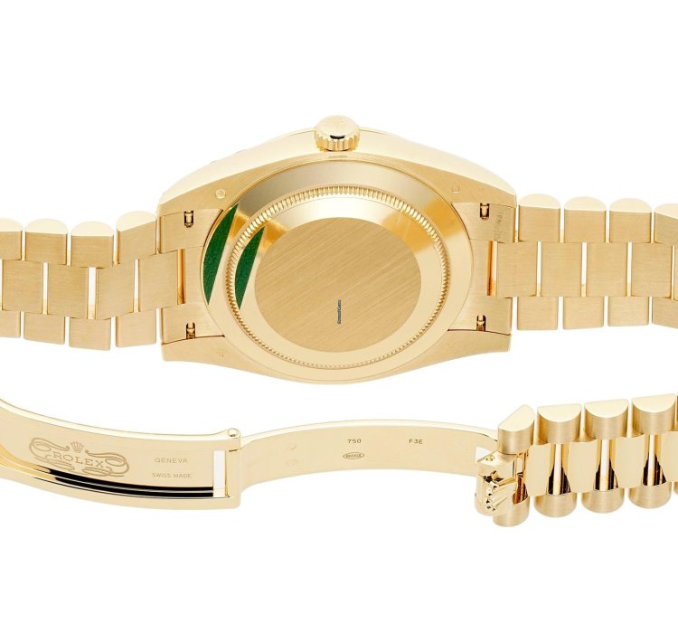 Rolex Day-date 40 40mm President 18k Yellow Gold Silver Roman Dial