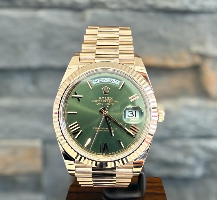 Rolex Day-date 40 40mm Ros Gold Green Dial New Ungetragen 01 2025