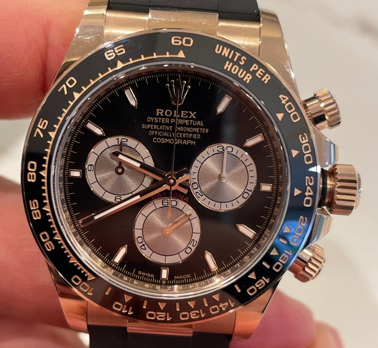 Rolex Daytona Cosmograph Daytona Black Dial Rose Gold Oysterflex 2024
