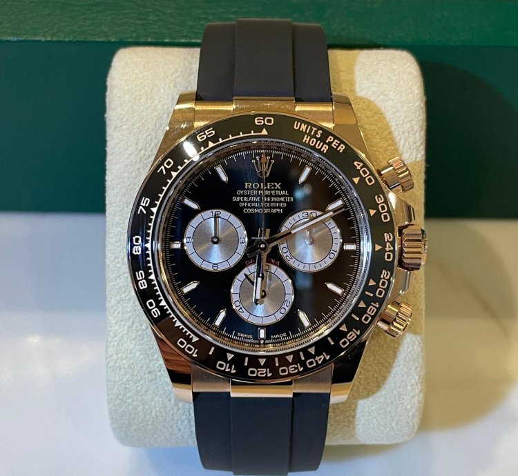 Rolex Daytona Cosmograph Daytona Black Dial Rose Gold Oysterflex 2024