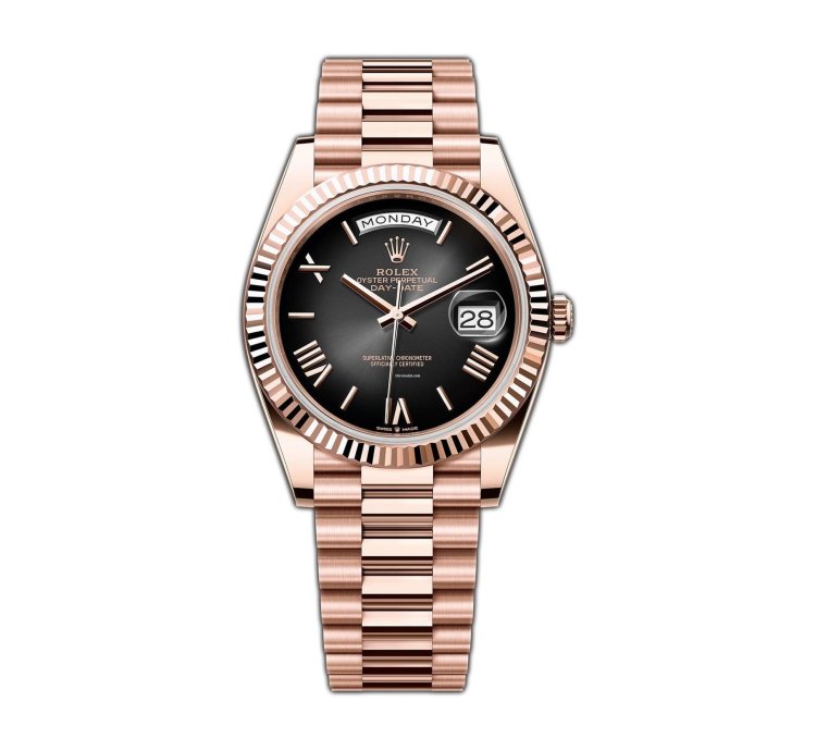 Rolex Day-date 40 40mm Slate Ombre Roman Dial 18k Rose Gold Presidential Bracelet