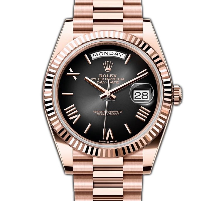 Rolex Day-date 40 40mm Slate Ombre Roman Dial 18k Rose Gold Presidential Bracelet