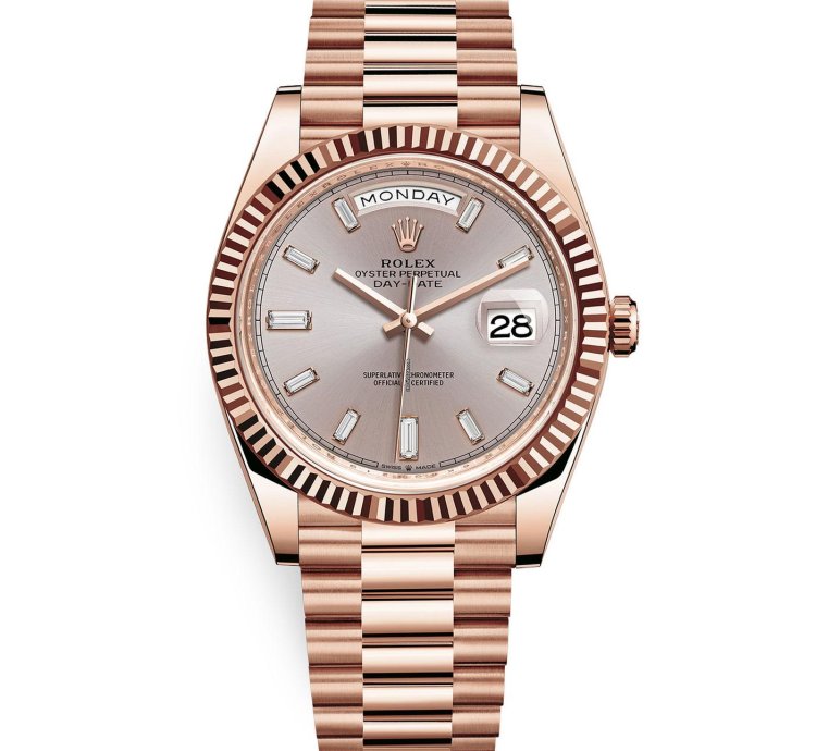 Rolex Day-date 40 40mm Sundust Baguette Diamond 228235 New 2023