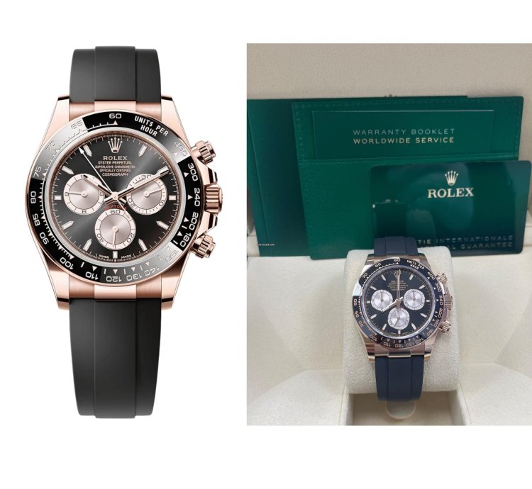Rolex Daytona Cosmograph Daytona Black Sundust Index Dial Oysterflex Strap 126515ln