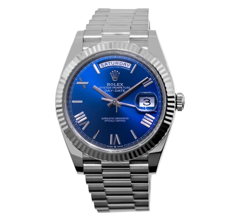Rolex Day-date 40 40mm White Gold Blue Roman Dial President 228239