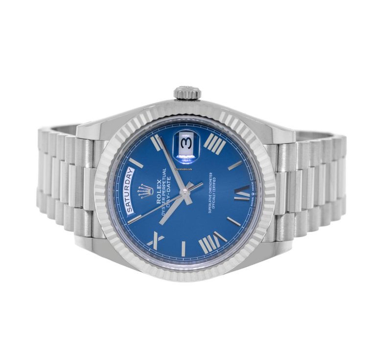 Rolex Day-date 40 40mm White Gold Blue Roman Dial President 228239