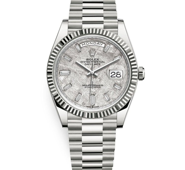 Rolex Day-date 40 40mm White Gold Meteorite Diamond Dial 228239