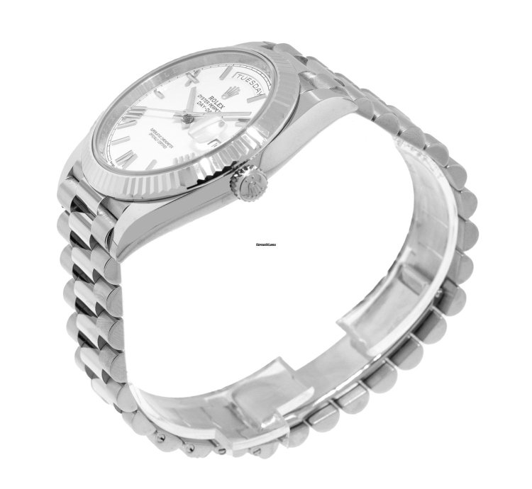 Rolex Day-date 40 40mm White Gold White Roman Dial President 228239