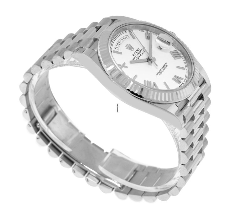 Rolex Day-date 40 40mm White Gold White Roman Dial President 228239