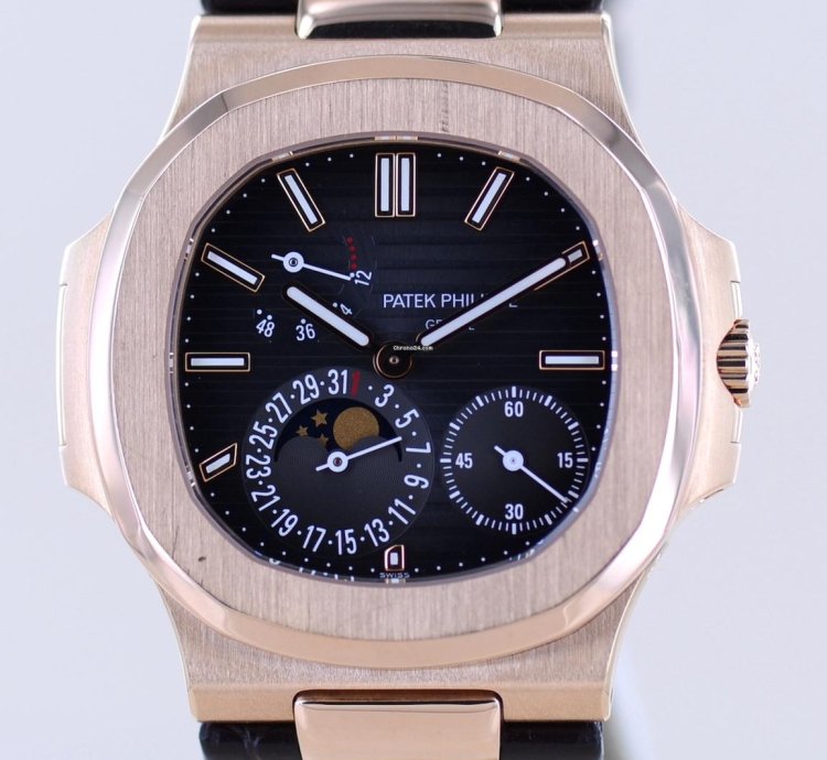 Patek Philippe Nautilus 5712r Moon 18k Ros Gold Power Reserve Cal 240 Ps 2017