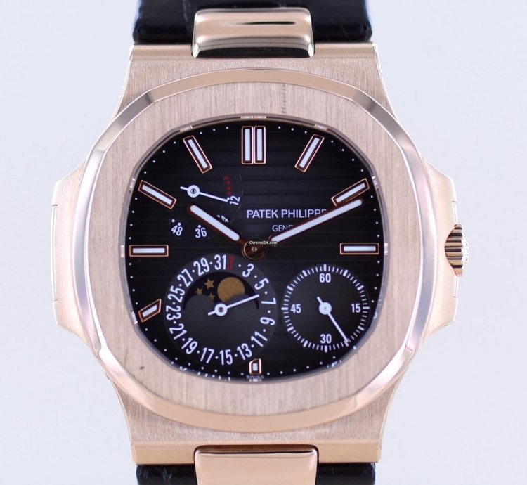 Patek Philippe Nautilus 5712r Moon 18k Ros Gold Power Reserve Cal 240 Ps 2017
