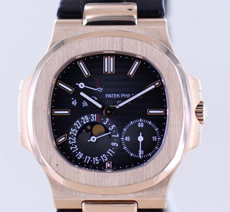 Patek Philippe Nautilus 5712r Moon 18k Ros Gold Power Reserve Cal 240 Ps 2017