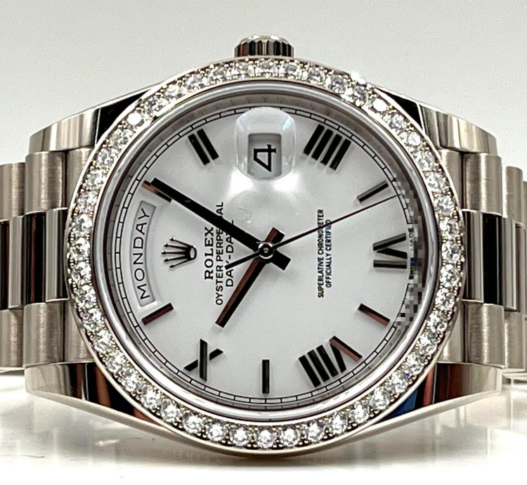 Rolex Day-date 40 40mm White Roman Dial White Gold Bracelet 228349rbr Unworn 2022