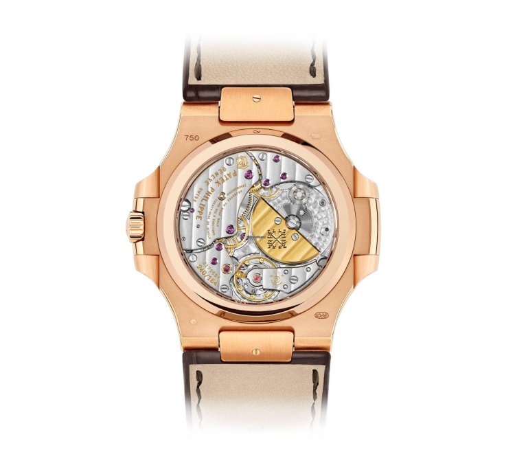 Patek Philippe Nautilus 5712r Moon Phase Rose Gold Brown Leather Strap 2023
