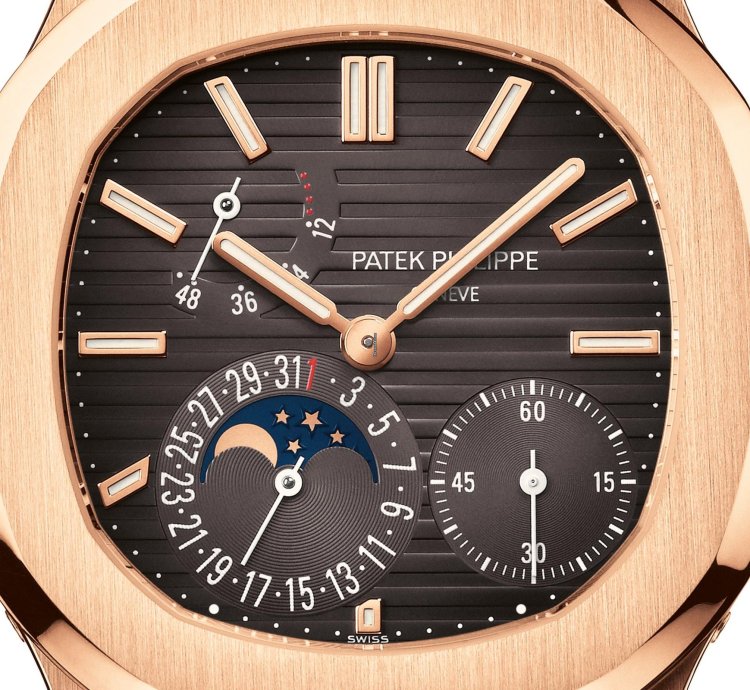 Patek Philippe Nautilus 5712r Moon Phase Rose Gold Brown Leather Strap 2023
