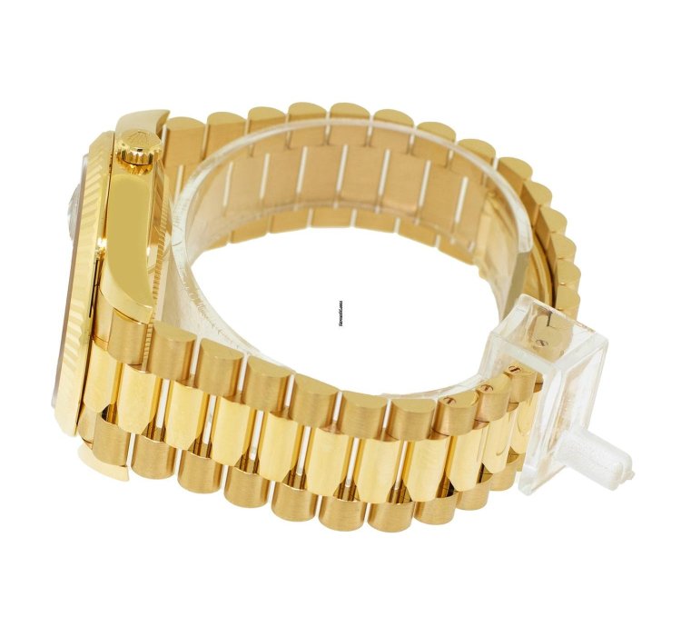 Rolex Day-date 40 40mm Yellow Gold Green Ombre Roman Dial Fluted Bezel 228238