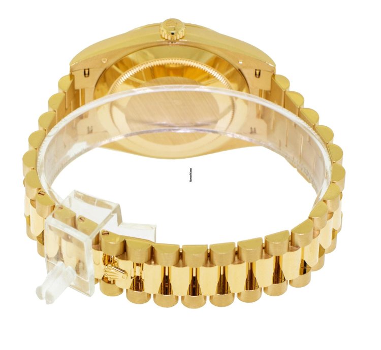 Rolex Day-date 40 40mm Yellow Gold Green Ombre Roman Dial Fluted Bezel 228238