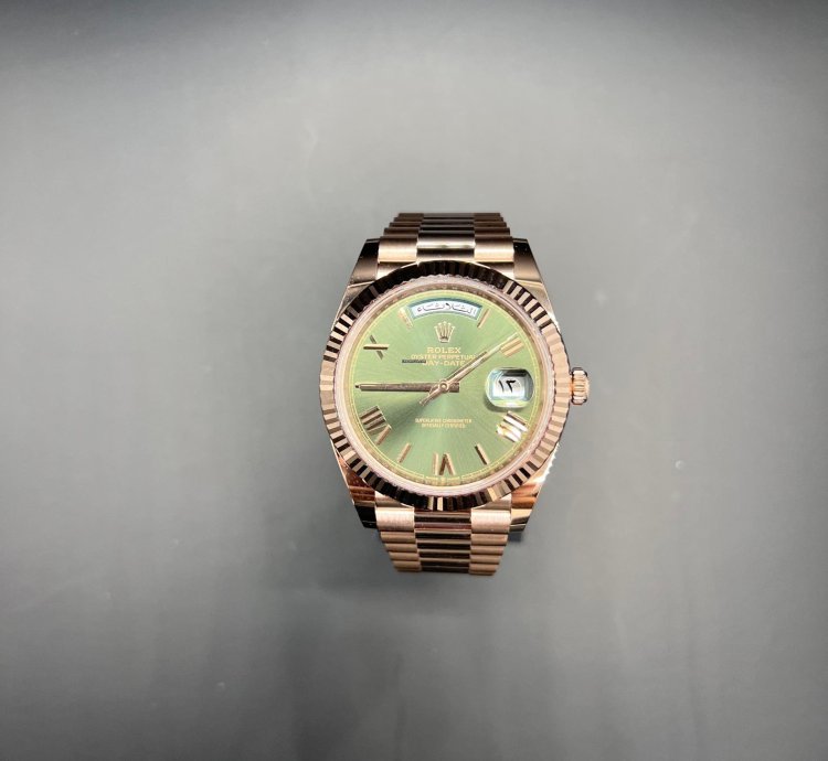 Rolex Day-date 40 Arabic Calendar Very Rare Olive Green Dial Full Rose Gol 40mm