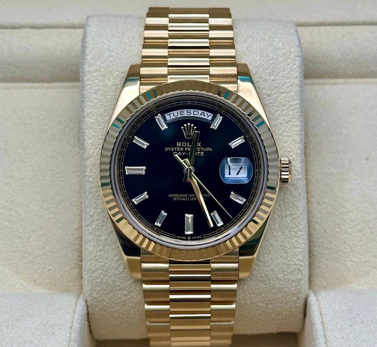 Rolex Day-date 40 Black Baguette