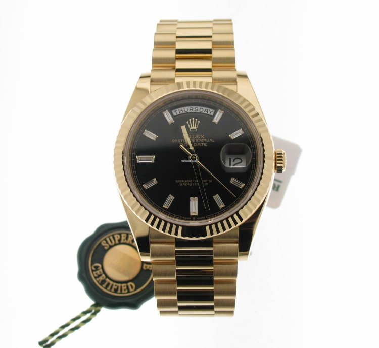 Rolex Day-date 40 Black Diamond Baguette Dial 228238
