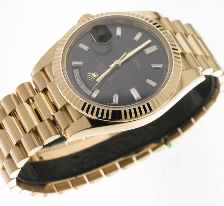 Rolex Day-date 40 Black Diamond Baguette Dial 228238