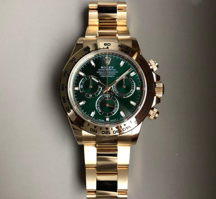Rolex Daytona Cosmograph Daytona In Yellow Gold Green Dial - 116508-0013
